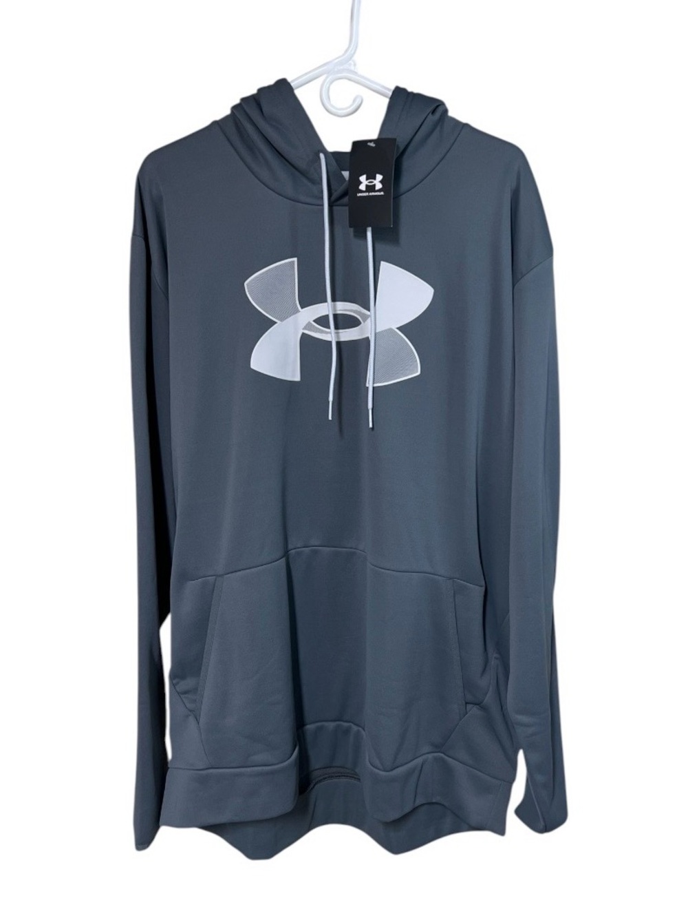 Under Armour Hoodie Fleece Lined Gray Long Sleeve Pullover Loose Men’s 3XL NEW